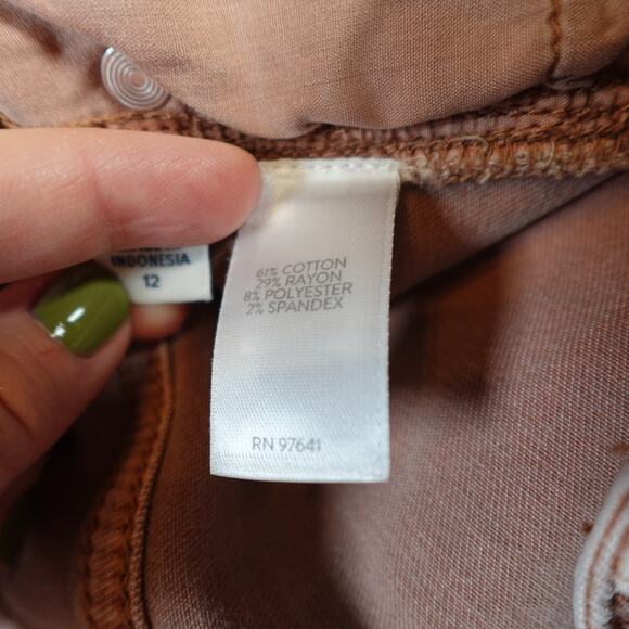 J. Jill Jeans Womens 12 High Rise Cropped Denim Cuffed Ankle Mauve Pink - Picture 8 of 10